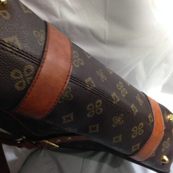 Heavy Duty Fashion Print Vintage Design Large Tote Zippered Bag, Exterior Pocket - Picture 16 of 16